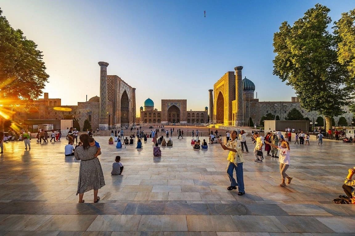 The magnificent Registan Square in Samarkand, Uzbekistan